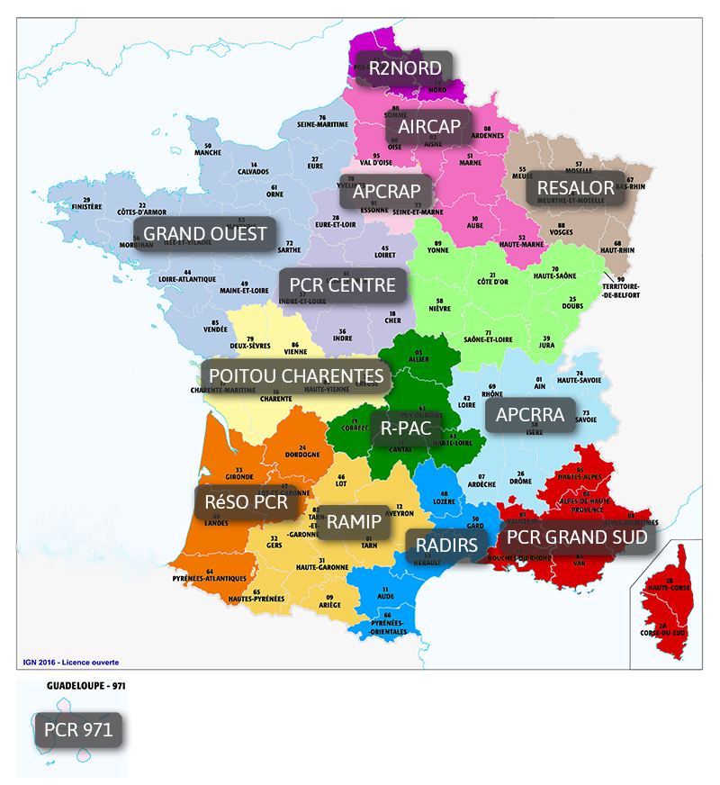 Carte des réseaux CoRPAR